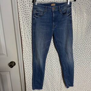 Mother High Waisted Looker Ankle Fray